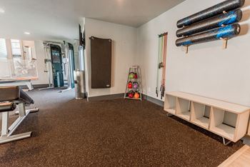 the gym at the preserve at polk apartments